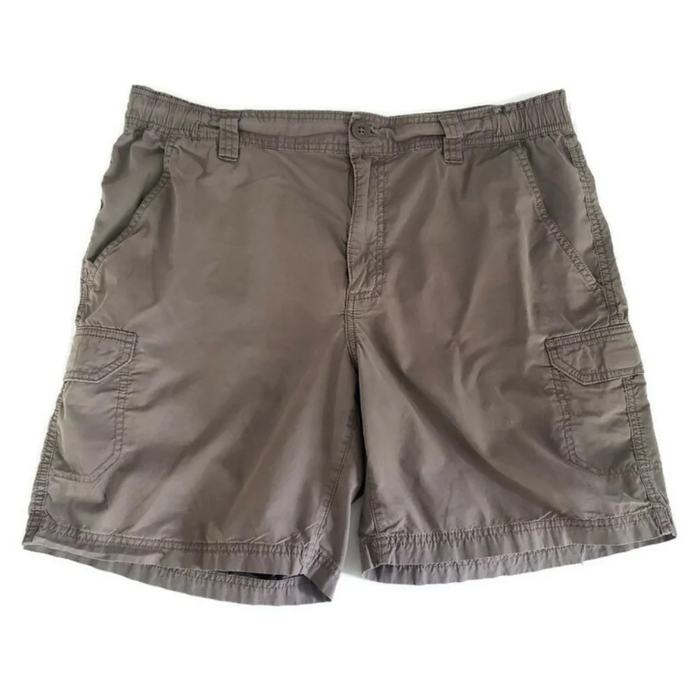 Columbia Beige Cargo Shorts Pockets Elastic Waist